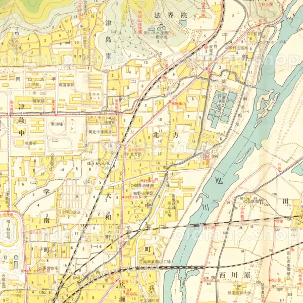 岡山市地図 昭和49年(1974)