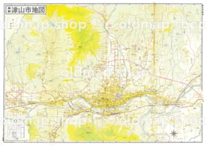 津山市地図 昭和49年(1974)
