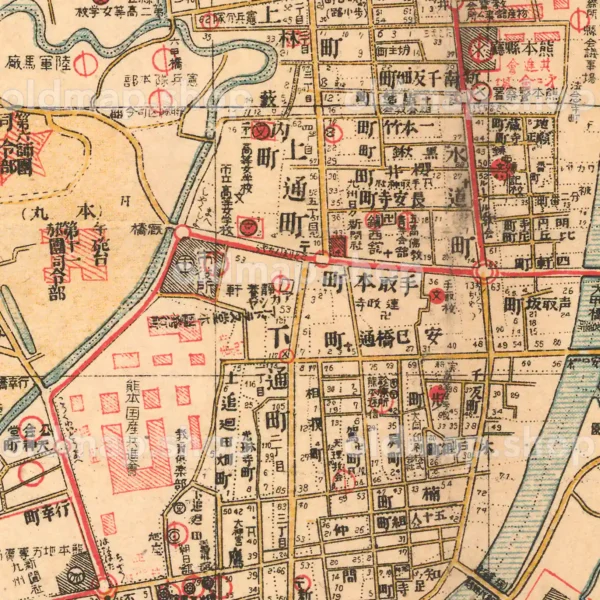 熊本市街図 大正14年(1925)