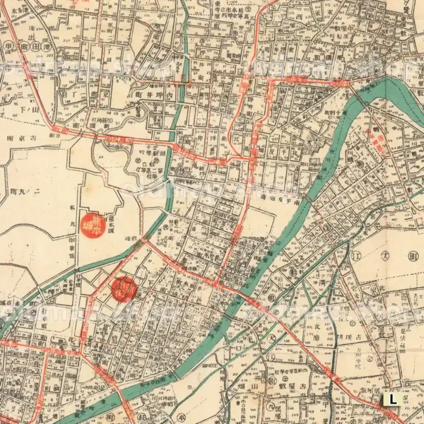 熊本市街地図 昭和17年(1942)