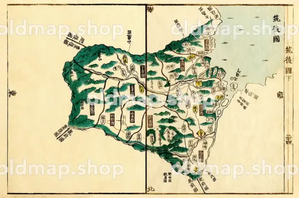 筑後国 - 国郡全図 下巻 天保8年(1837)
