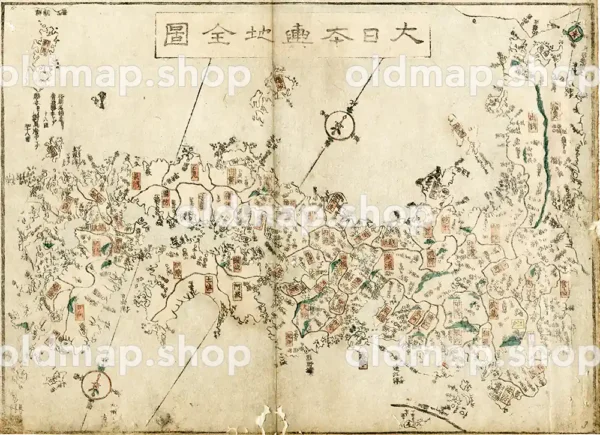 大日本輿地全図 - 大日本輿地便覧 天保5年(1834)