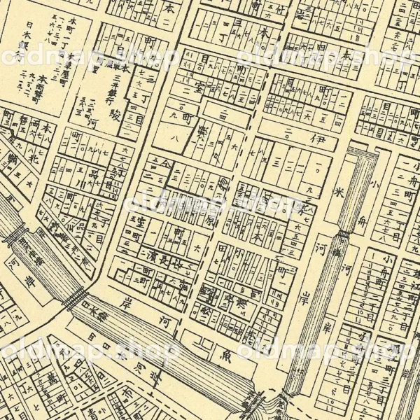 日本橋区全図 明治37年(1904) - 東京十五区分
