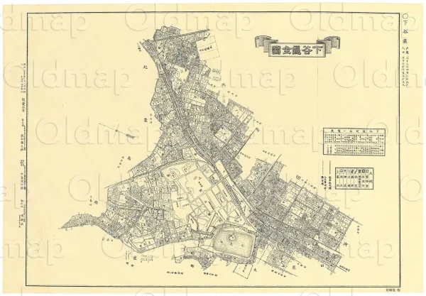 下谷区全図 明治37年(1904) - 東京十五区分