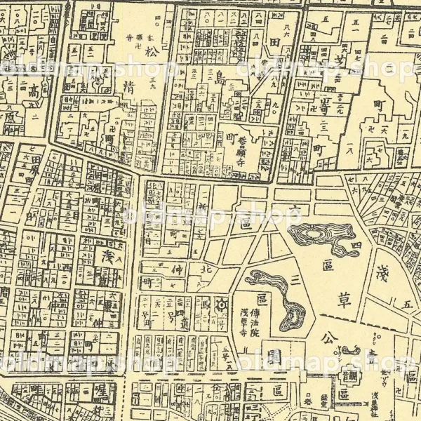 浅草区全図 明治37年(1904) - 東京十五区分