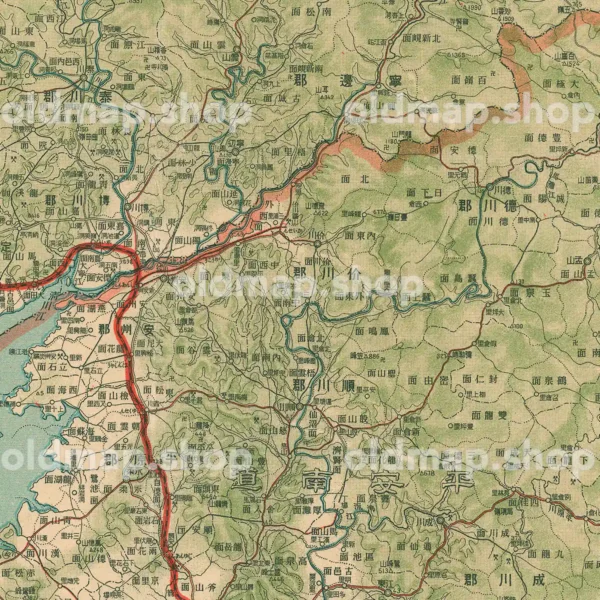実測最新 朝鮮交通地図 西北部 (四枚ノ内三) 大正13年(1924)