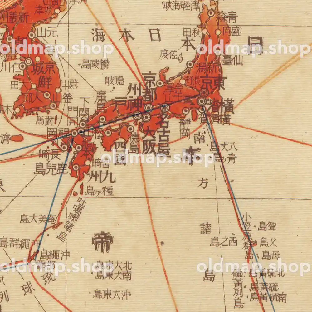 大東亜共栄圏全図 3図 昭和18年(1943) – 満洲帝国分省地図 古