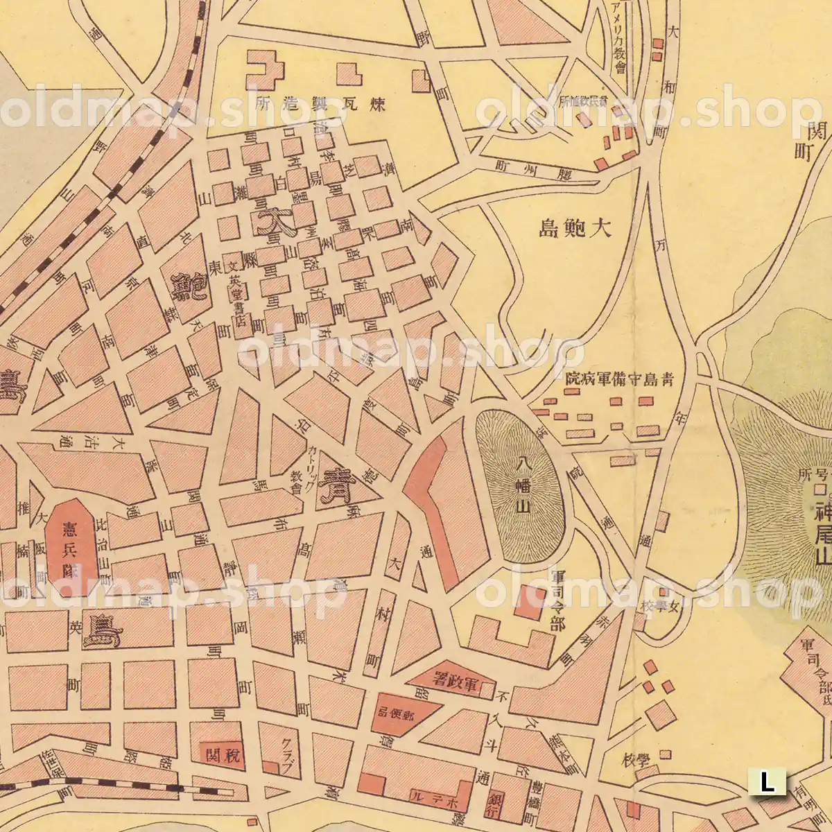 青島市街図 大正4年(1915) – 中国 – 古地図素材データのダウンロード