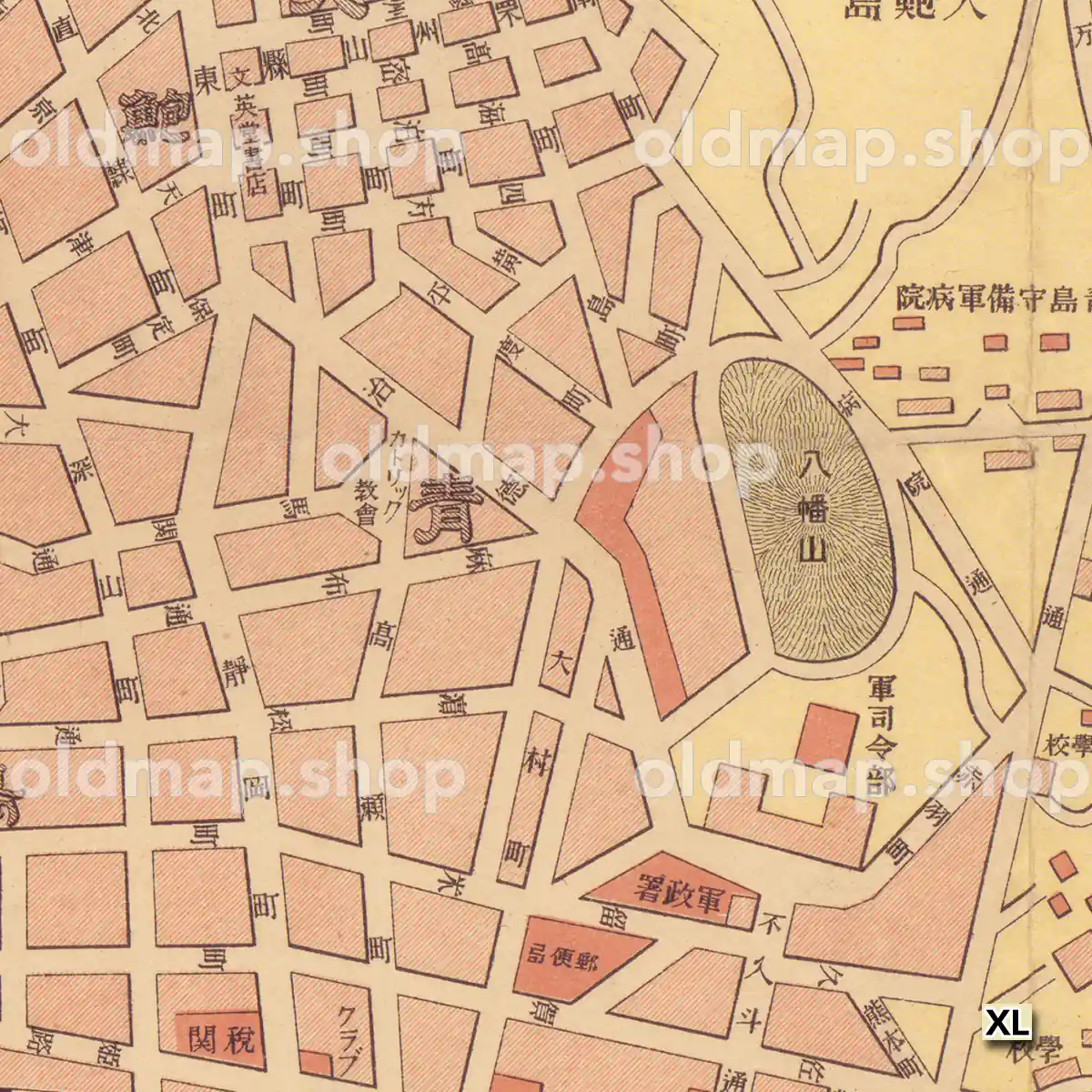 青島市街図 大正4年(1915) – 中国 – 古地図素材データのダウンロード