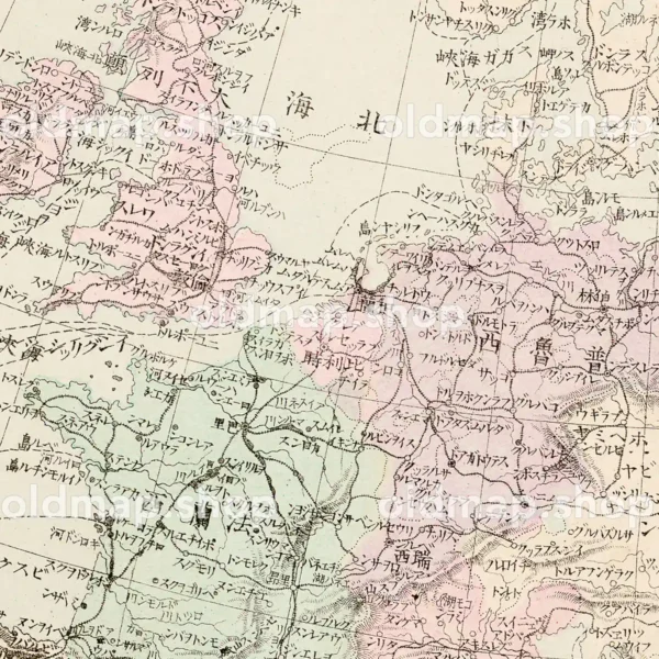 欧羅巴州（ヨーロッパ州） 明治26年(1893) - 萬國地図（万国地図）