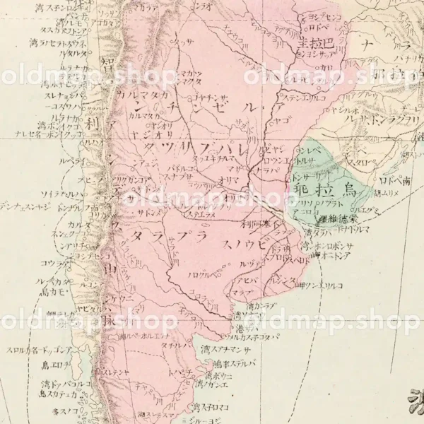 南亜米利加州（南アメリカ州） 明治26年(1893) - 萬國地図（万国地図）