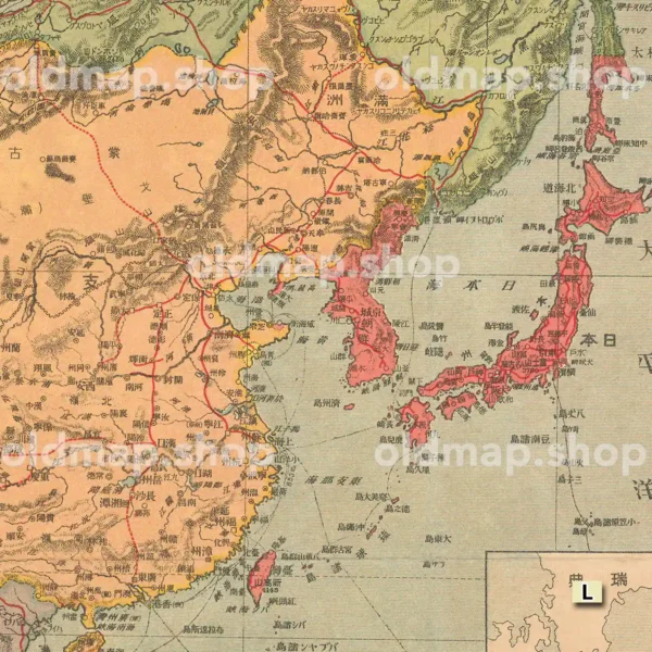 列強大戦争地図 大正3年(1914) - 世界地図