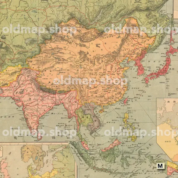 列強大戦争地図 大正3年(1914) - 世界地図