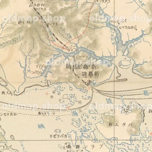 新嘉坡 (スィンガプラ/シンガポール) 明治43年(1910) - 百万分一東亜輿地図