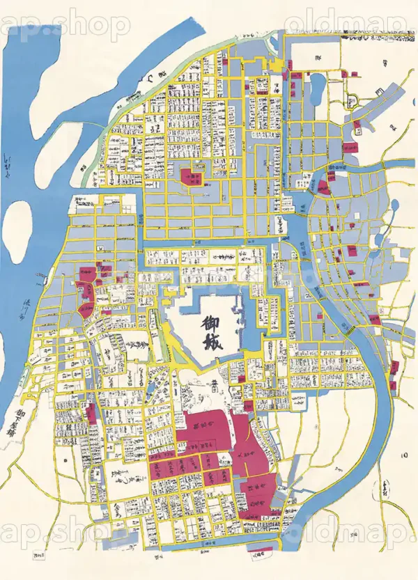 和歌山城下町絵図 宝暦7年(1757)