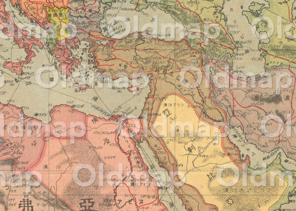 列強大戦争地図 大正3年(1914) - 世界地図 - 画像 (2)
