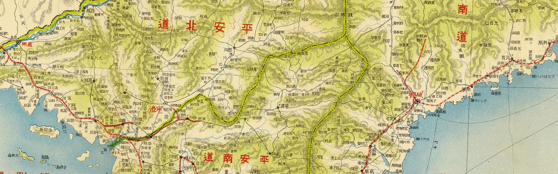 Map of North Korea South Korea (1923)